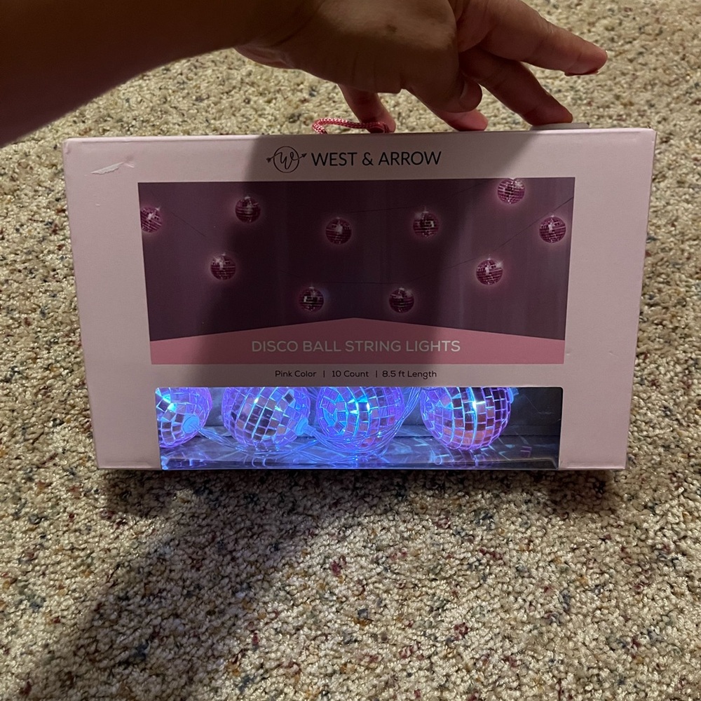 Pink Disco Ball String Lights - Picture 2 of 2